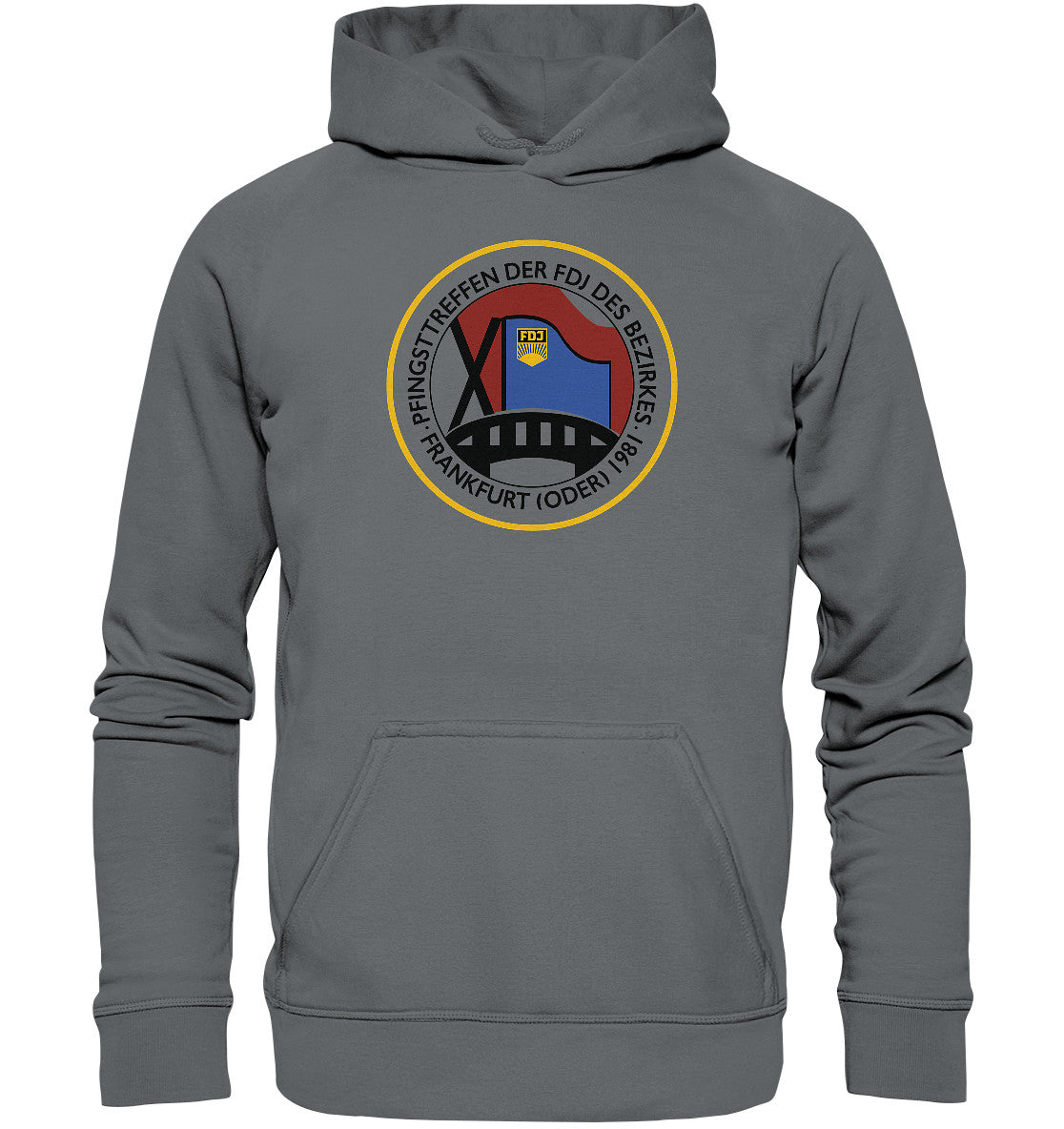 DDR Ostalgie Kapuze / Hoodie Unisex • FDJ PFINGSTTREFFEN FRANKFURT ODER - 1981