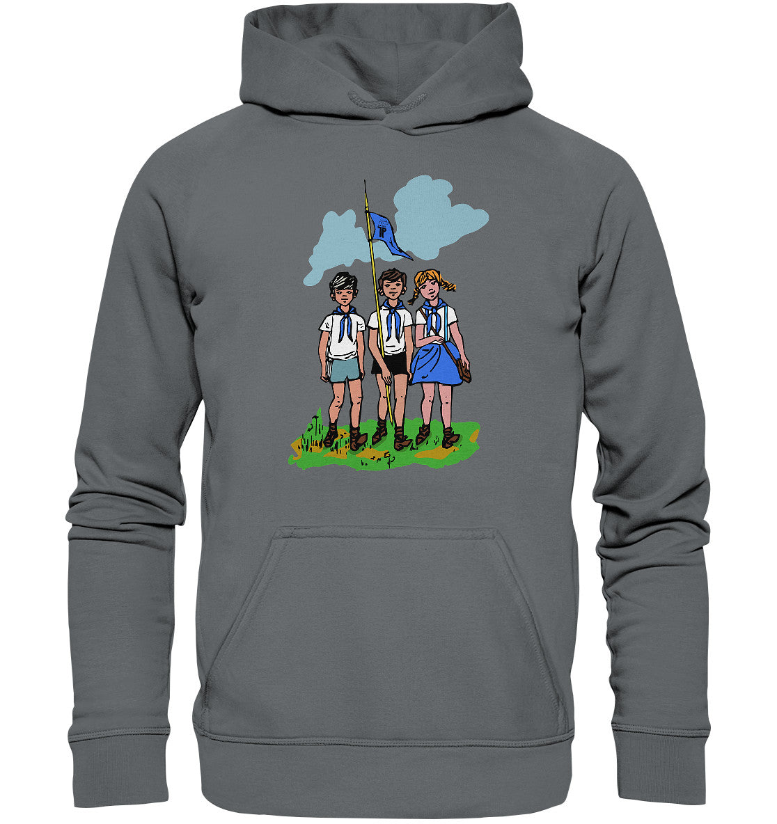 DDR Ostalgie Kapuze / Hoodie Unisex • JUNGE PIONIERE - PIONIERAUSWEIS