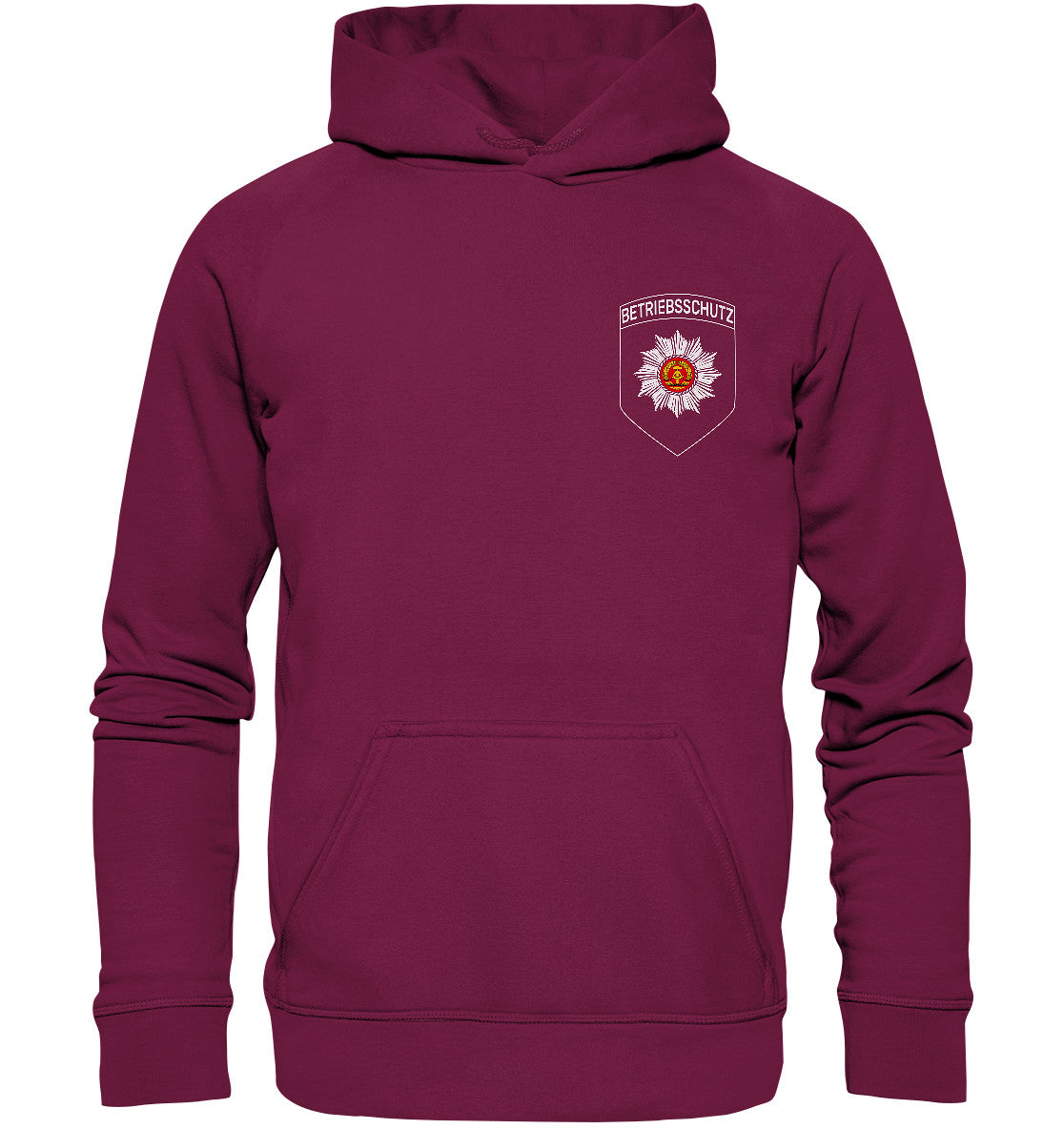 DDR Ostalgie Kapuze / Hoodie Unisex • BETRIEBSSCHUTZ BADGE