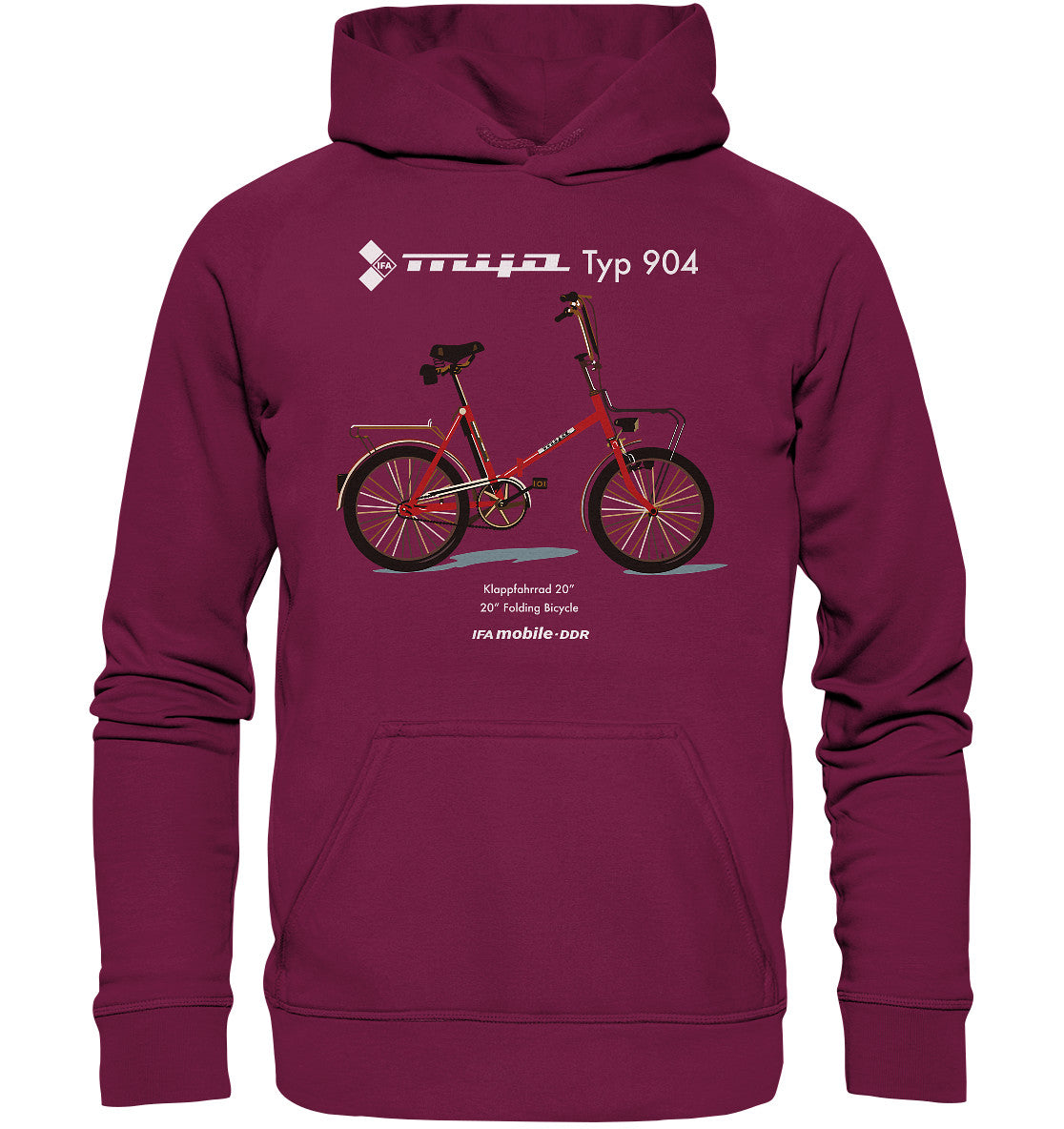 DDR Ostalgie Kapuze / Hoodie Unisex • MIFA KLAPPRAD TYP 904 - ORIGINAL WERBUNG