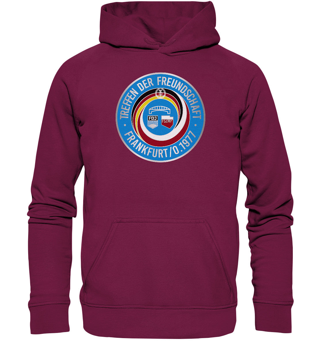 DDR Ostalgie Kapuze / Hoodie Unisex • TREFFEN DER FREUNDSCHAFT - JUGEND DER DDR & VR POLEN 1977