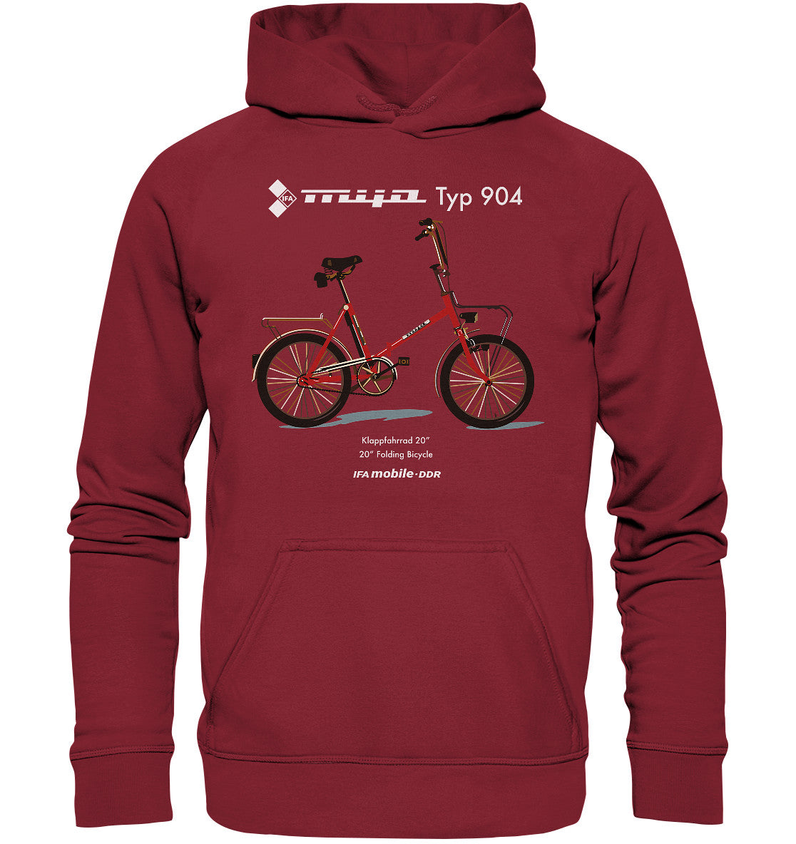 DDR Ostalgie Kapuze / Hoodie Unisex • MIFA KLAPPRAD TYP 904 - ORIGINAL WERBUNG