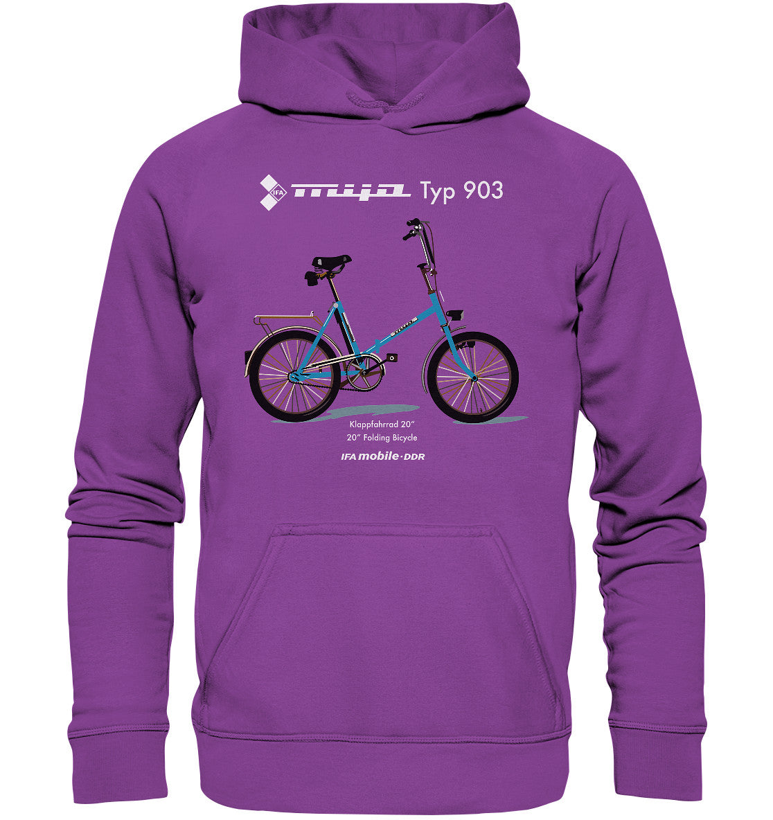 DDR Ostalgie Kapuze / Hoodie Unisex • MIFA KLAPPRAD TYP 903 - ORIGINAL WERBUNG