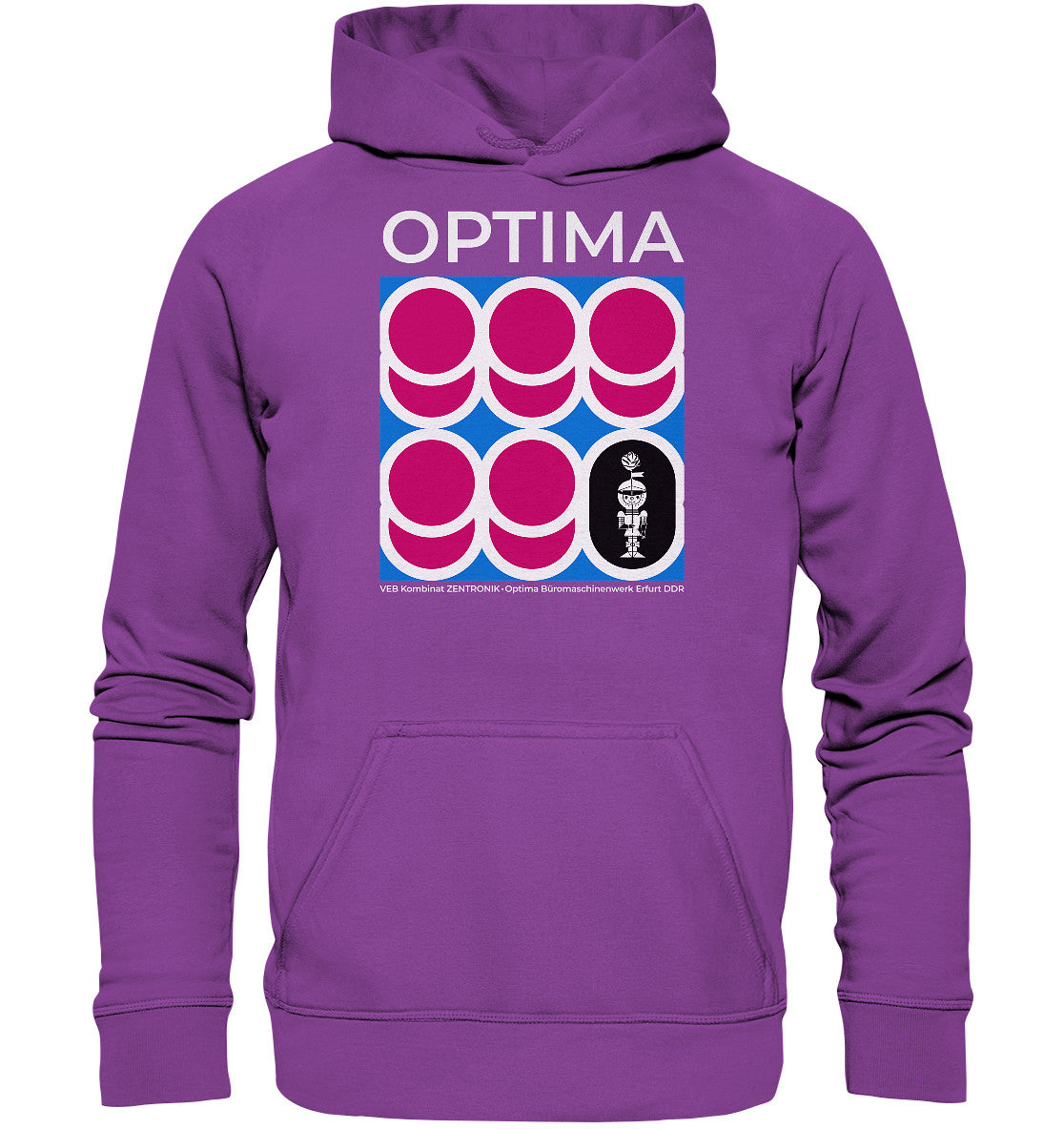 DDR Ostalgie Kapuze / Hoodie Unisex • OPTIMA KOMBINAT ZENTRONIK ERFURT
