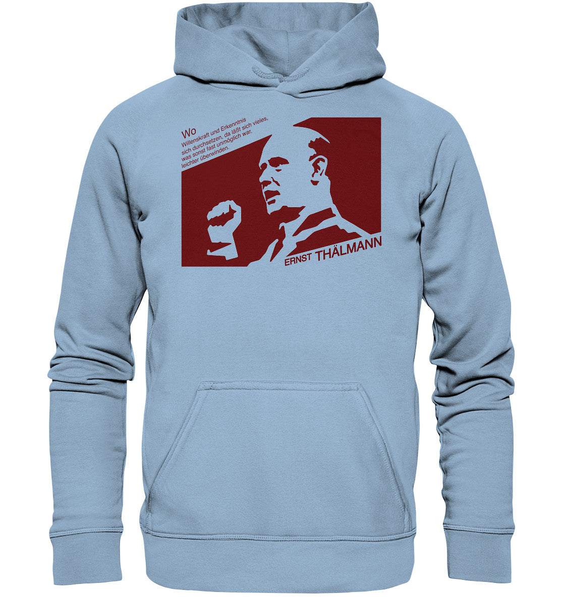 DDR Ostalgie Kapuze / Hoodie Unisex • ERNST THÄLMANN - ORIGINAL DDR-PLAKAT