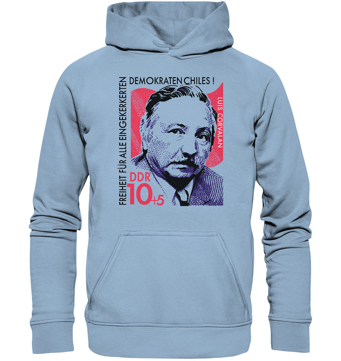 DDR Ostalgie Kapuze / Hoodie Unisex • DDR BRIEFMARKE - FREIHEIT FÜR LUIS CORVALAN