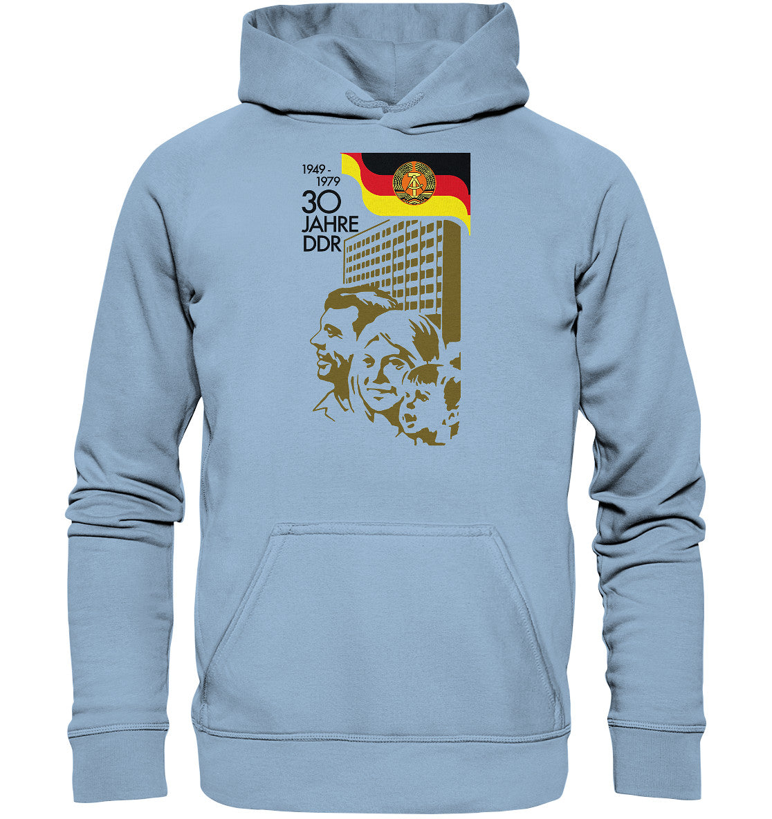 DDR Ostalgie Kapuze / Hoodie Unisex • 30 JAHRE DDR - BRIEFMARKE