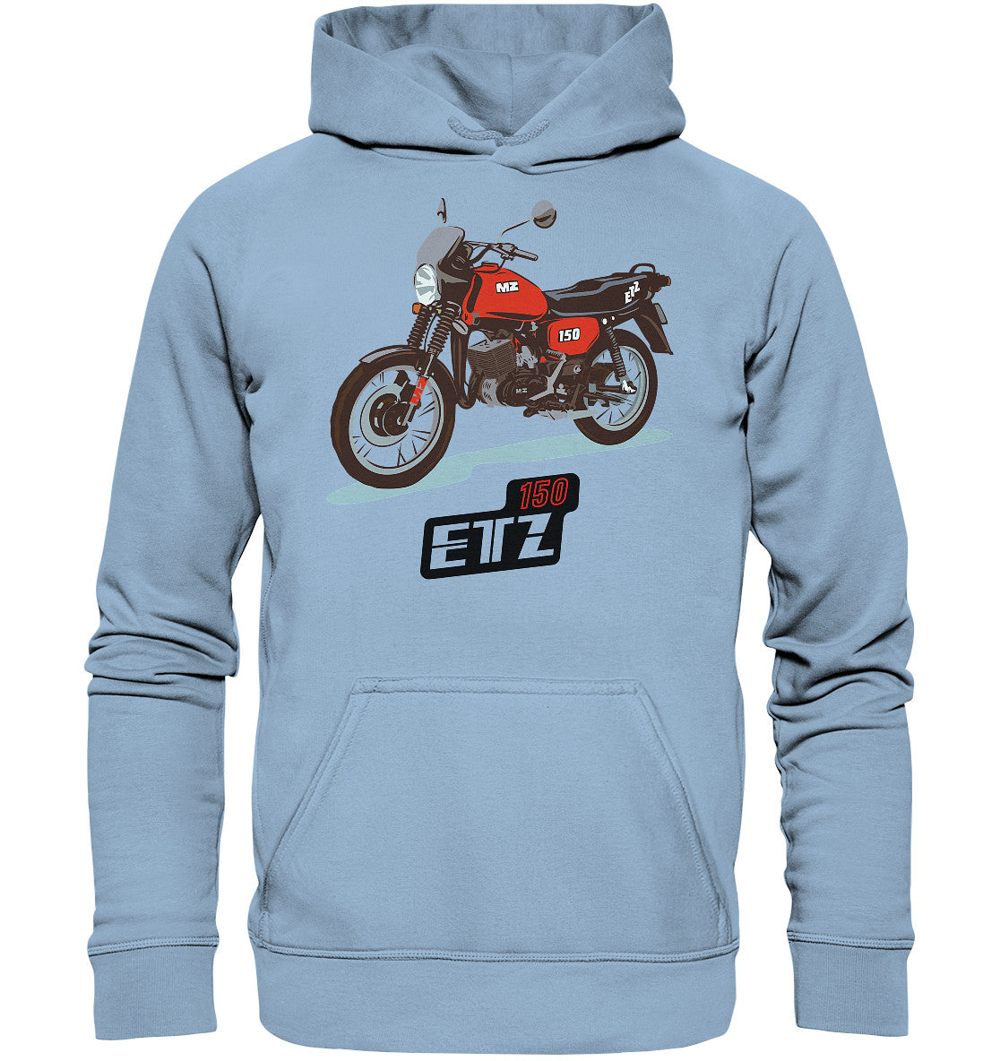 DDR Ostalgie Kapuze / Hoodie Unisex • MZ ETZ 150 ROT (ORIGINAL DDR-PLAKAT)