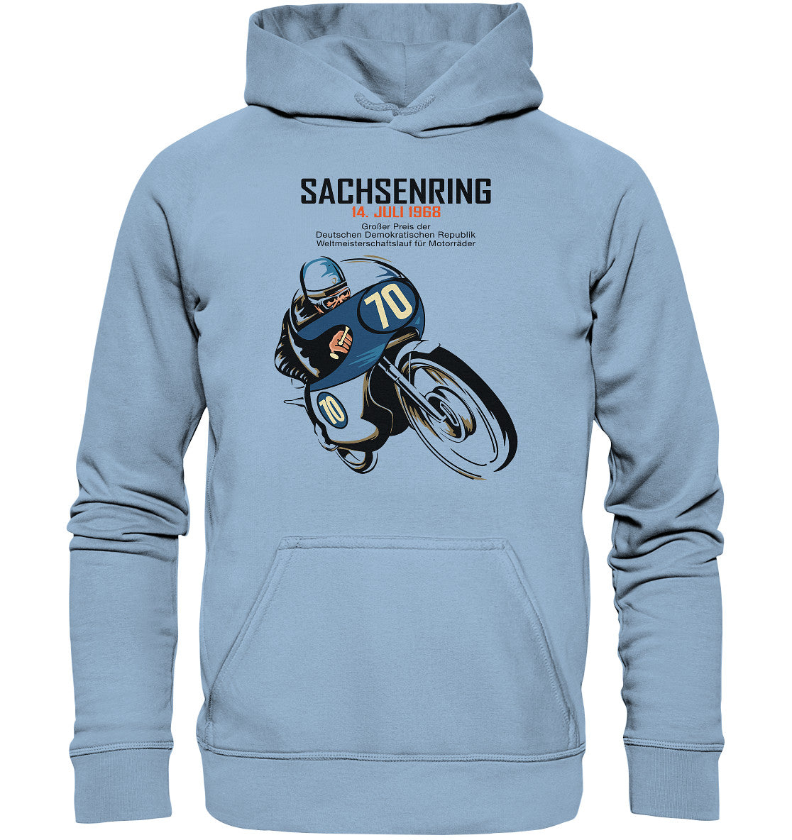 DDR Ostalgie Kapuze / Hoodie Unisex • SACHSENRING 1968 - GROSSER PREIS DER DDR