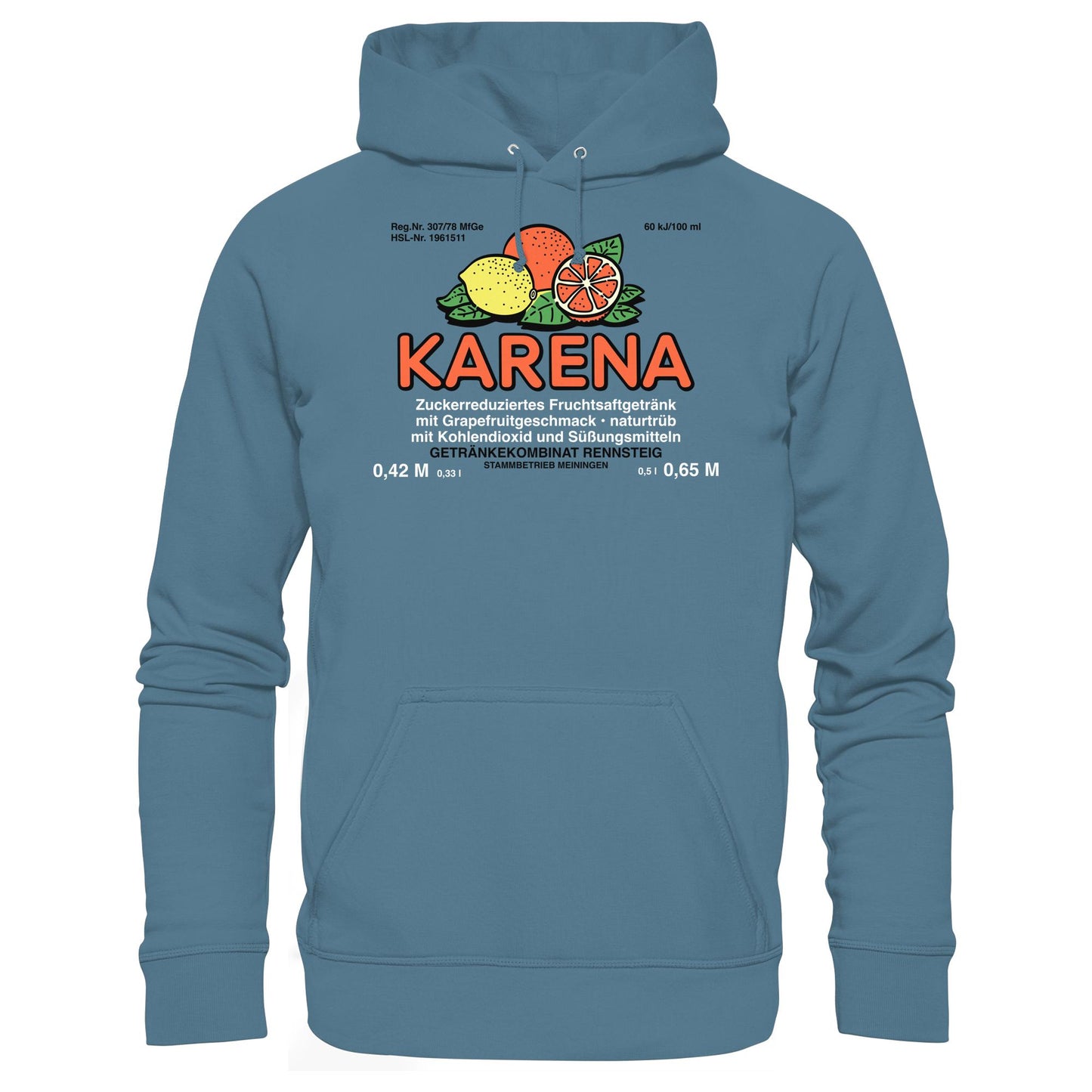 DDR Ostalgie Kapuze / Hoodie Unisex • KARENA LIMONADE - GETRÄNKEKOMBINAT RENNSTEIG, MEININGEN