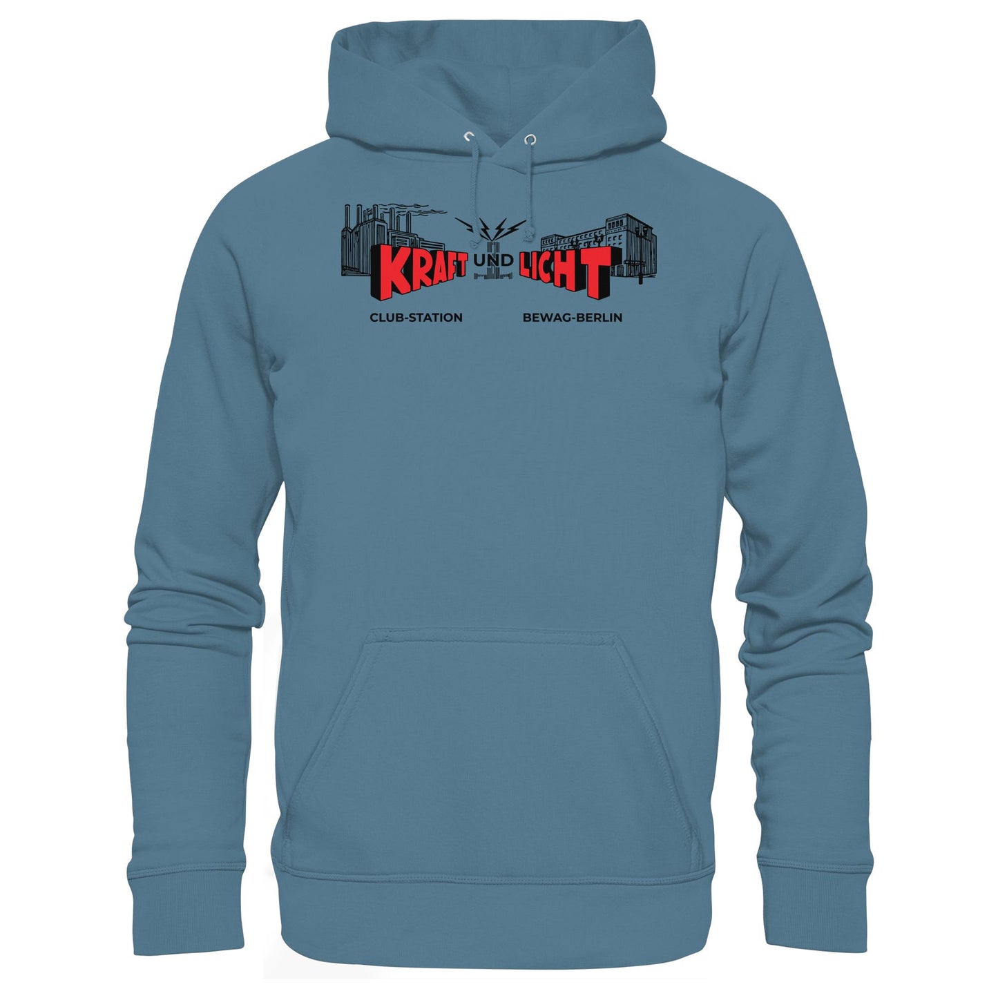 DDR Ostalgie Kapuze / Hoodie Unisex • KRAFT UND LICHT - BEWAG BERLIN