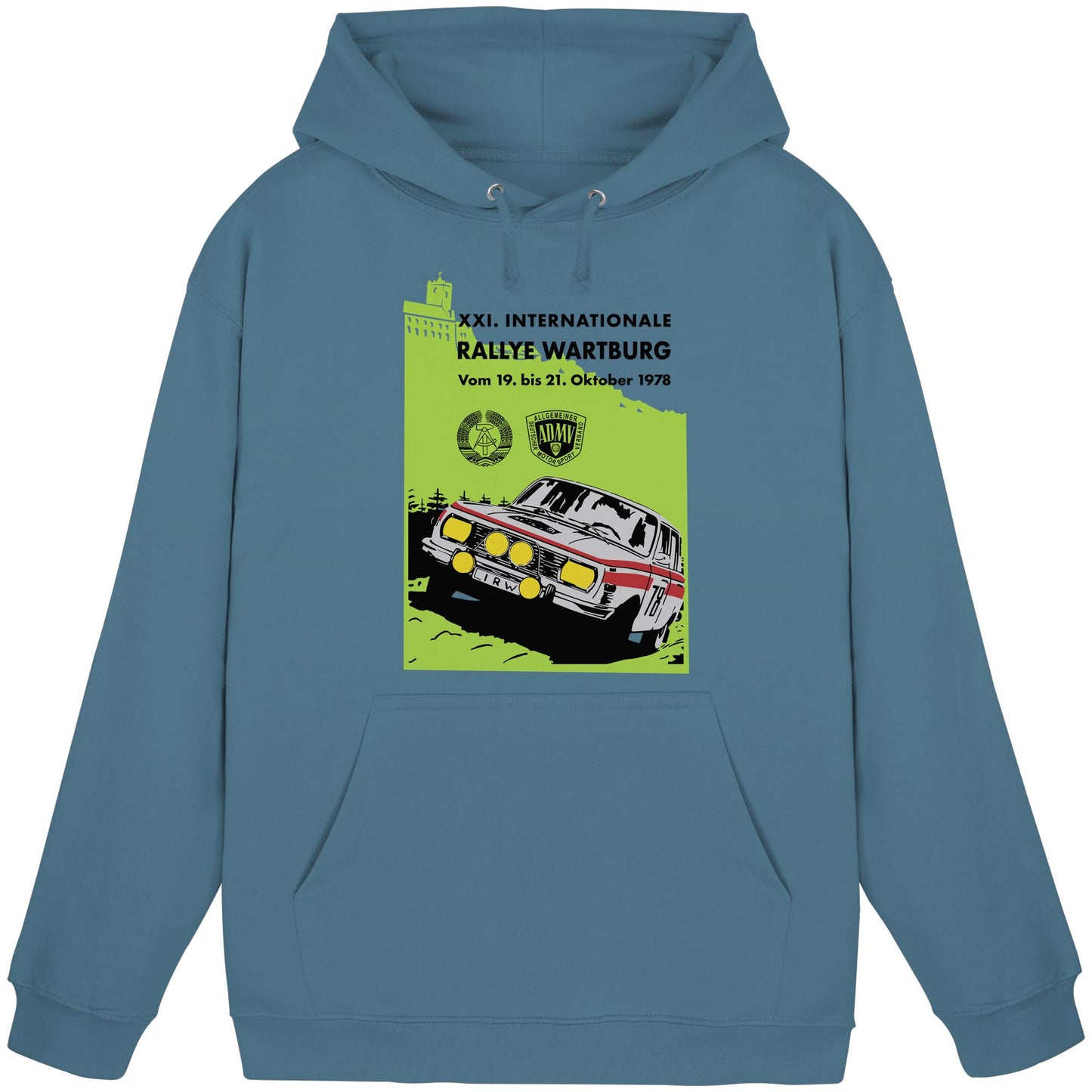 DDR Ostalgie Kapuze / Hoodie Unisex • INTERNATIONALE RALLYE WARTBURG - 1978