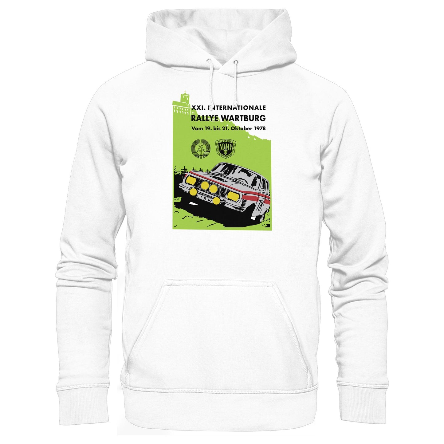 DDR Ostalgie Kapuze / Hoodie Unisex • INTERNATIONALE RALLYE WARTBURG - 1978