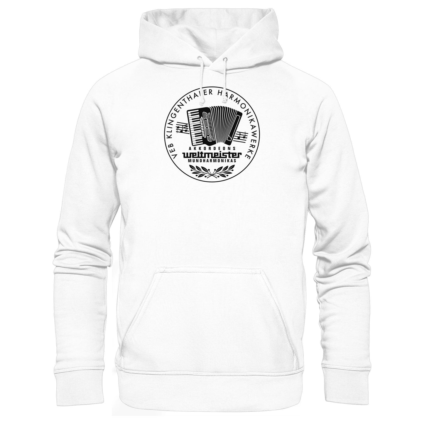 DDR Ostalgie Kapuze / Hoodie Unisex • WELTMEISTER VEB KLINGENTHALER HARMONIKAWERKE