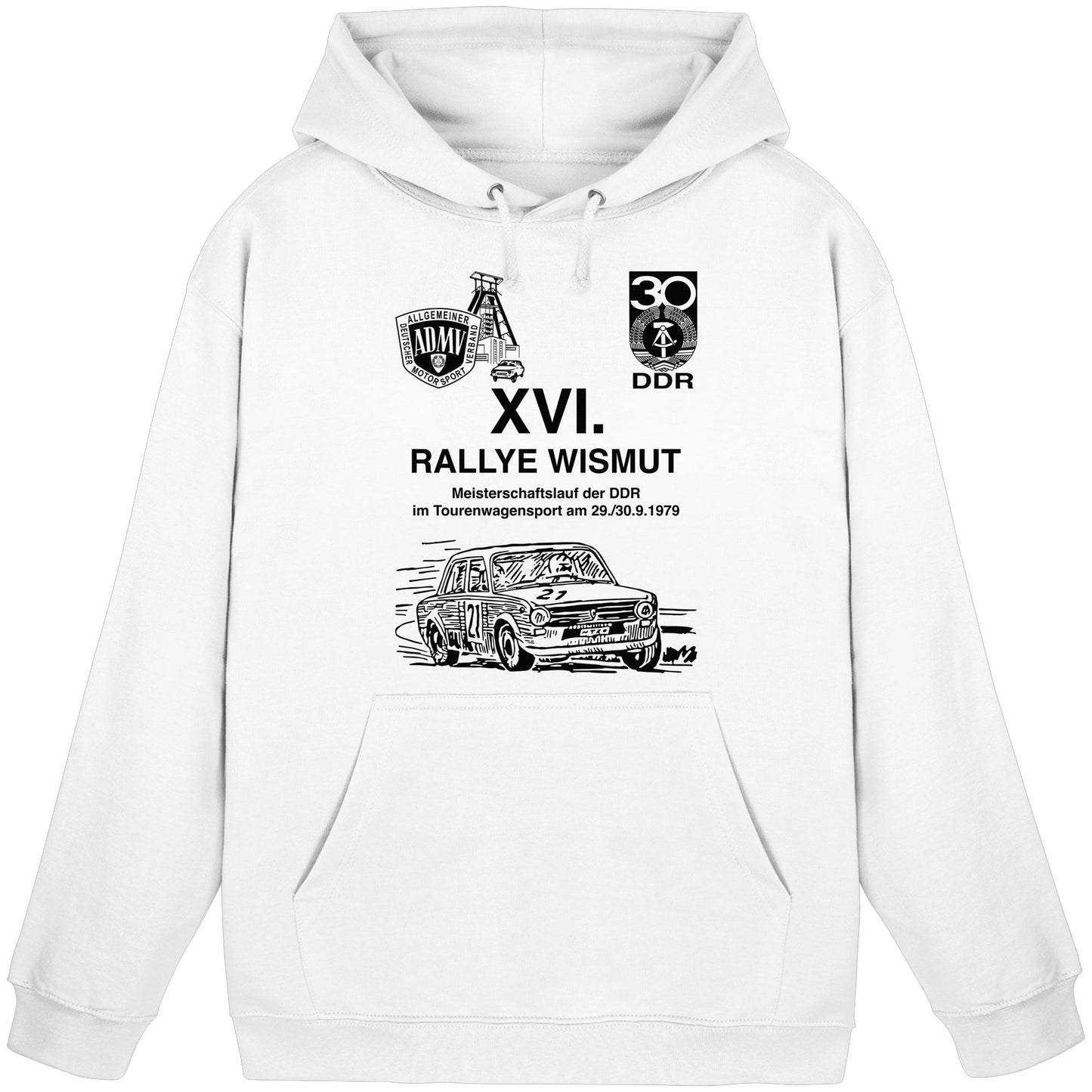 DDR Ostalgie Kapuze / Hoodie Unisex • 16. RALLYE WISMUT, MEISTERSCHAFTSLAUF DER DDR - 1979
