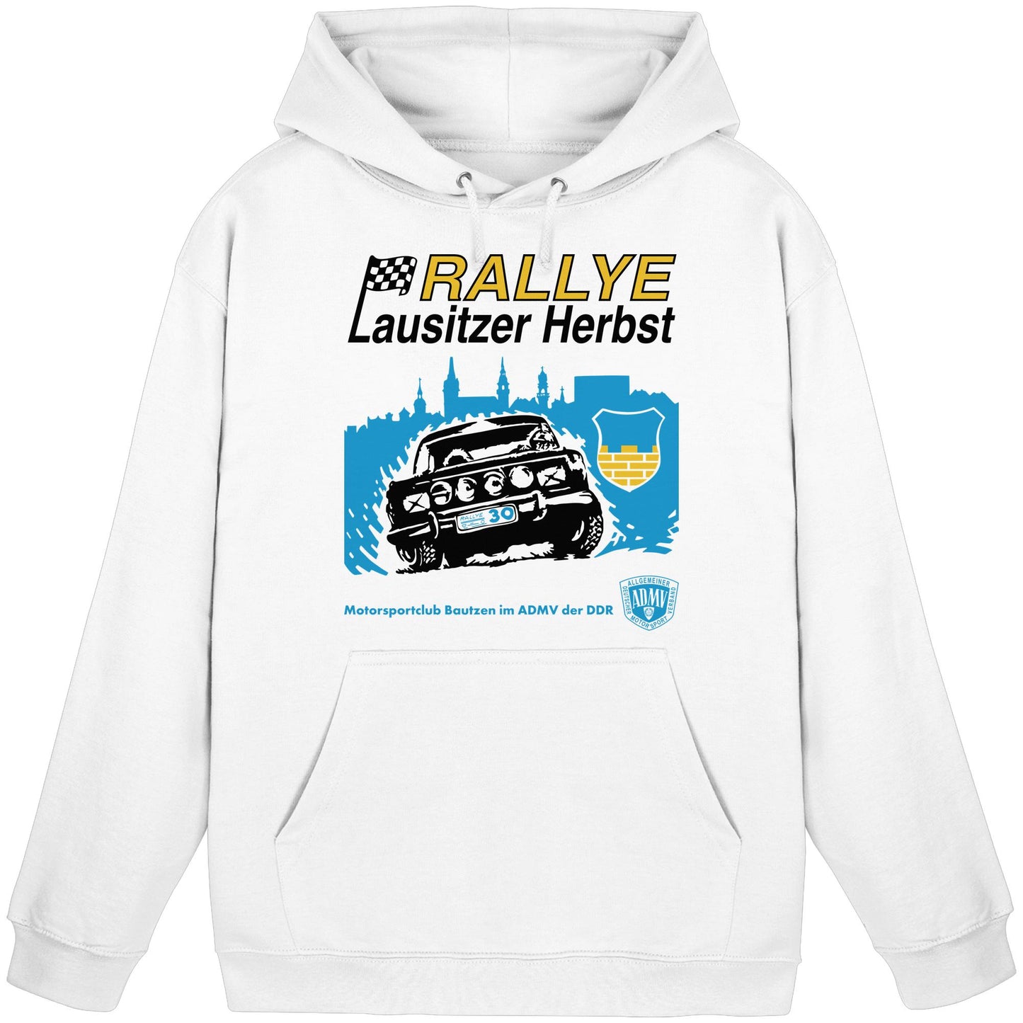 DDR Ostalgie Kapuze / Hoodie Unisex • RALLYE LAUSITZER HERBST, MOTORSPORTCLUB BAUTZEN