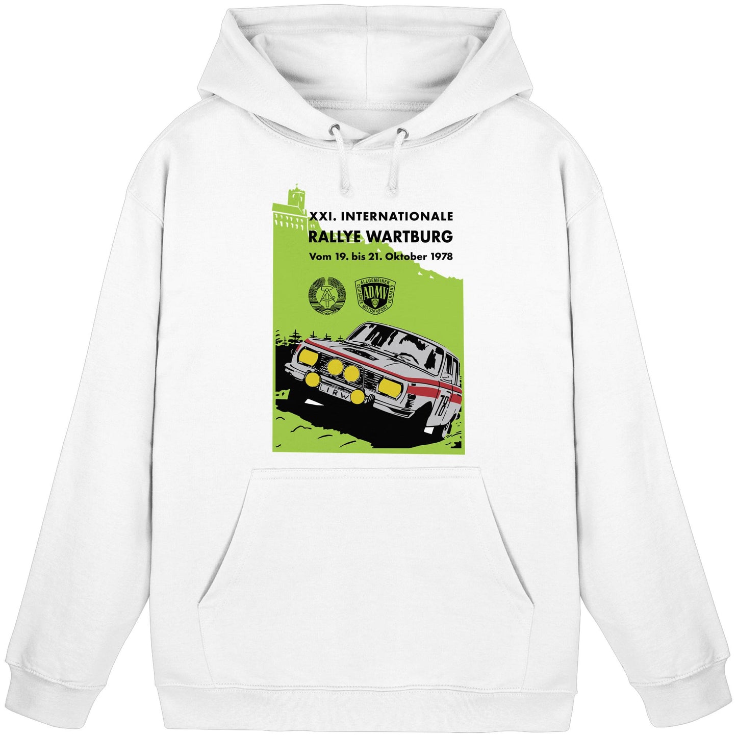 DDR Ostalgie Kapuze / Hoodie Unisex • INTERNATIONALE RALLYE WARTBURG - 1978