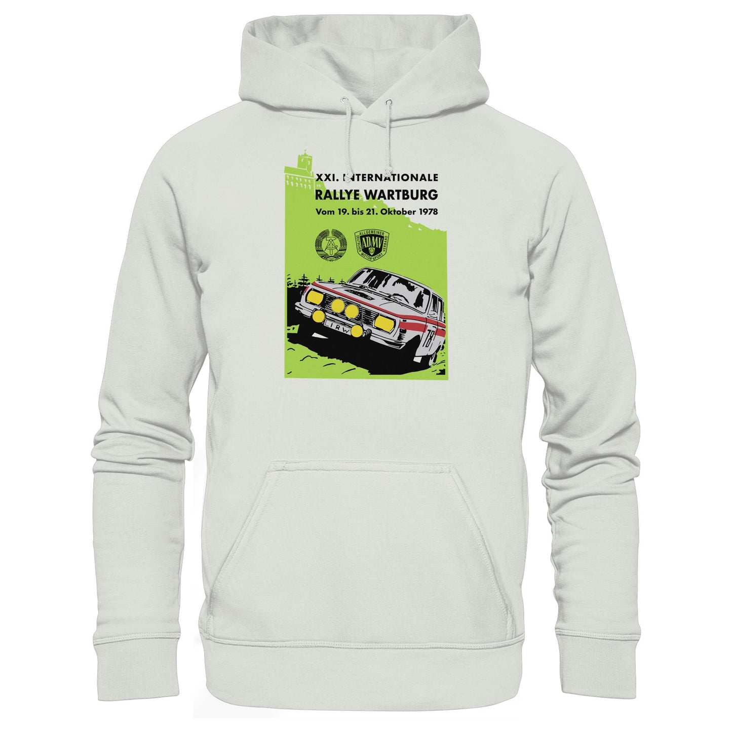 DDR Ostalgie Kapuze / Hoodie Unisex • INTERNATIONALE RALLYE WARTBURG - 1978