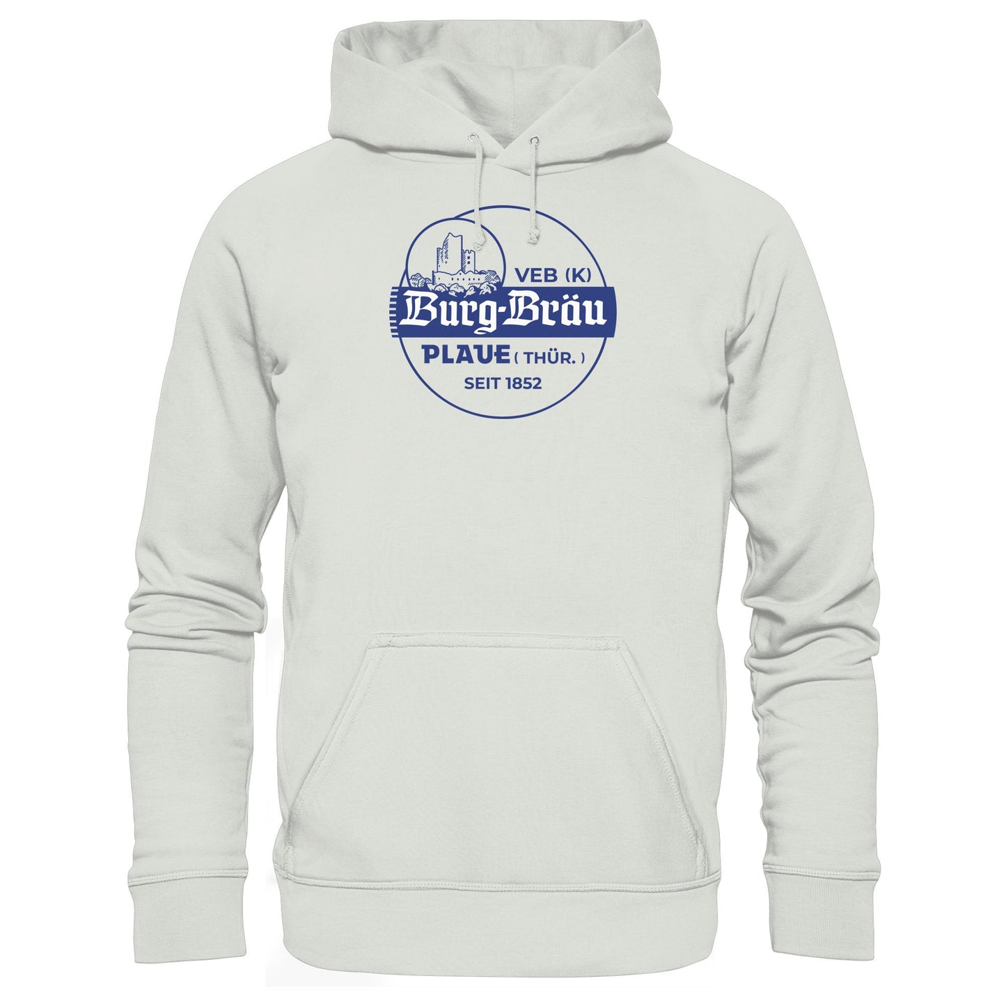 DDR Ostalgie Kapuze / Hoodie Unisex • VEB BURG-BRÄU PLAUE BIERE