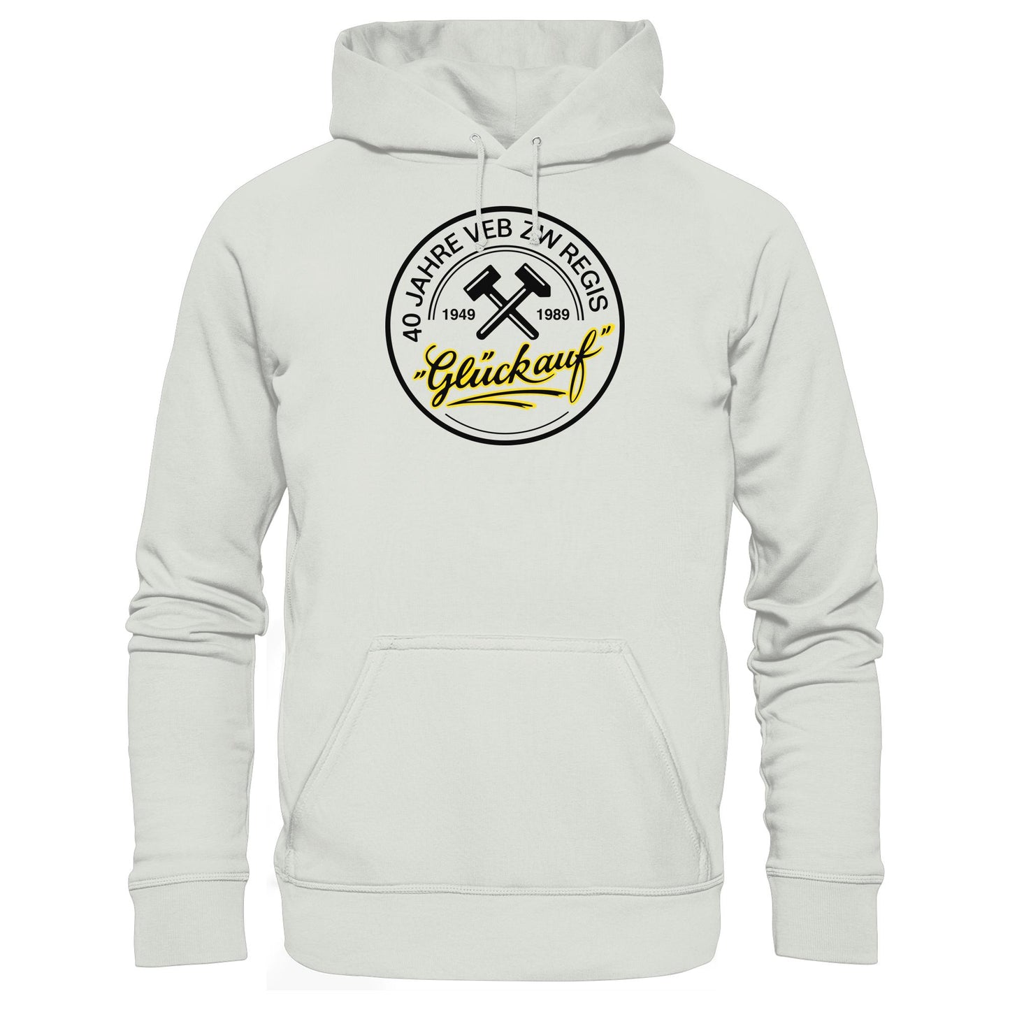 DDR Ostalgie Kapuze / Hoodie Unisex • 40 JAHRE VEB ZW REGIS - GLÜCK AUF
