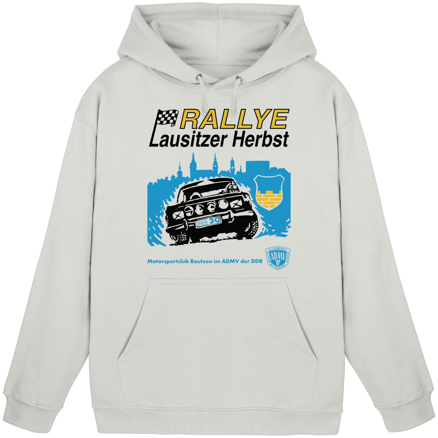 DDR Ostalgie Kapuze / Hoodie Unisex • RALLYE LAUSITZER HERBST, MOTORSPORTCLUB BAUTZEN