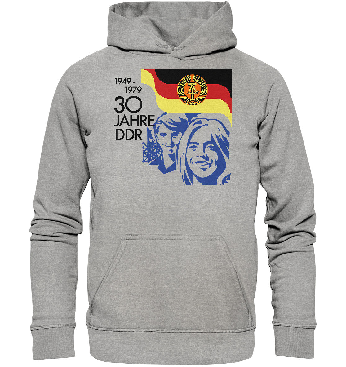 DDR Ostalgie Kapuze / Hoodie Unisex • 30 JAHRE DDR - BRIEFMARKE