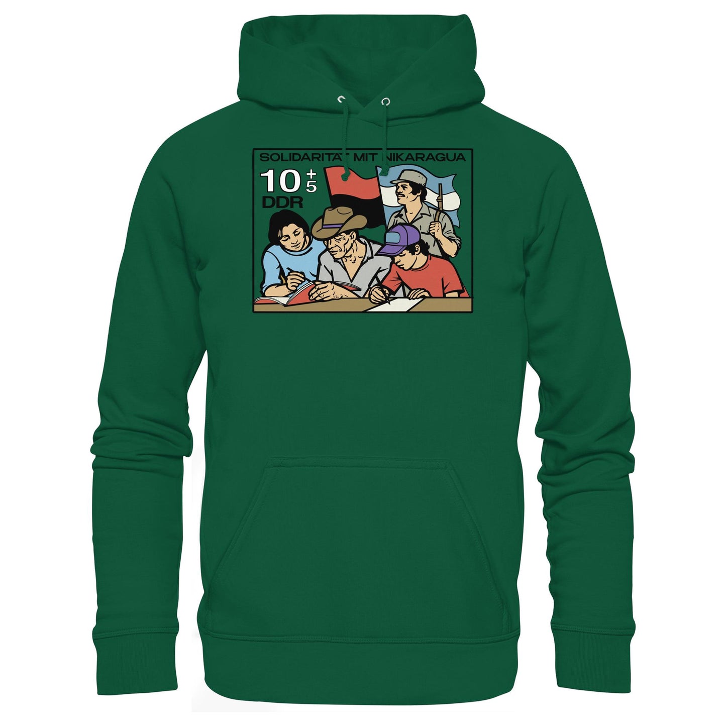 DDR Ostalgie Kapuze / Hoodie Unisex • SOLIDARITÄT MIT NIKARAGUA (DDR-BRIEFMARKE)