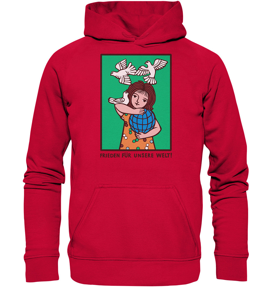 DDR Ostalgie Kapuze / Hoodie Unisex • FRIEDEN FÜR UNSERE WELT! (DDR-ORIGINAL-PLAKAT)