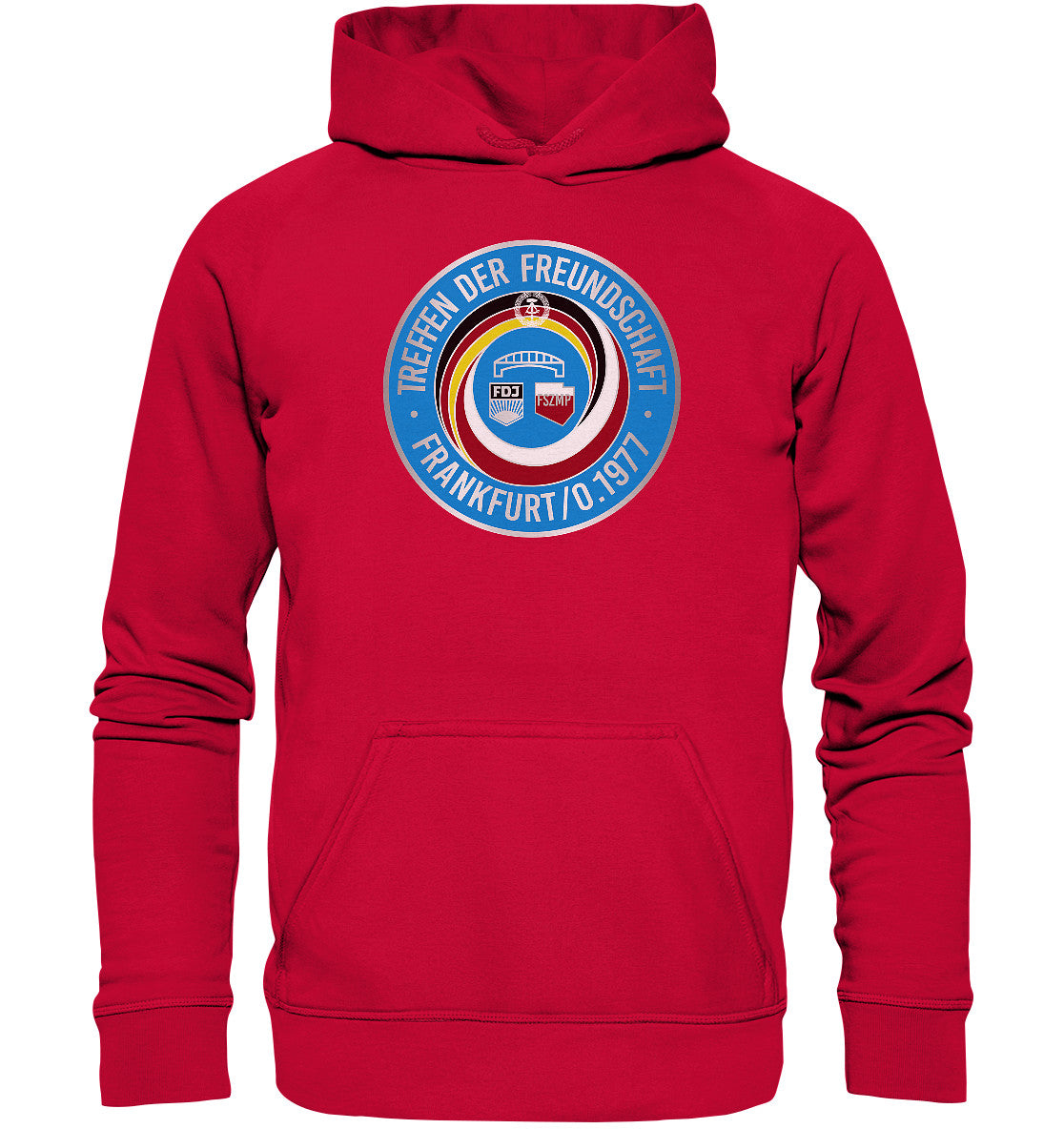 DDR Ostalgie Kapuze / Hoodie Unisex • TREFFEN DER FREUNDSCHAFT - JUGEND DER DDR & VR POLEN 1977