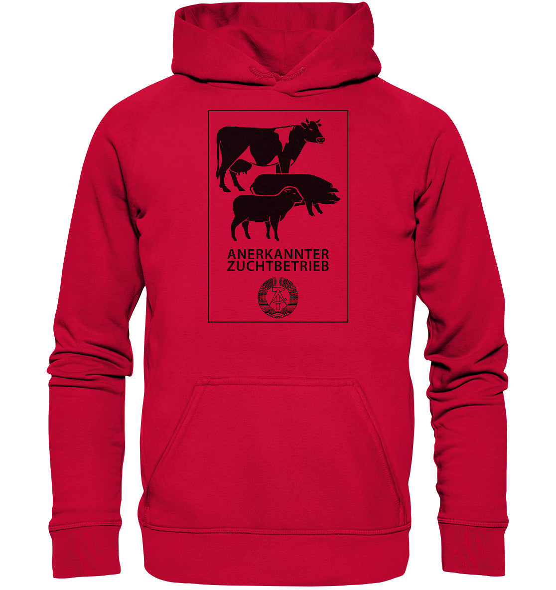 DDR Ostalgie Kapuze / Hoodie Unisex • ANERKANNTER ZUCHTBETRIEB (ORIGINALSCHILD)