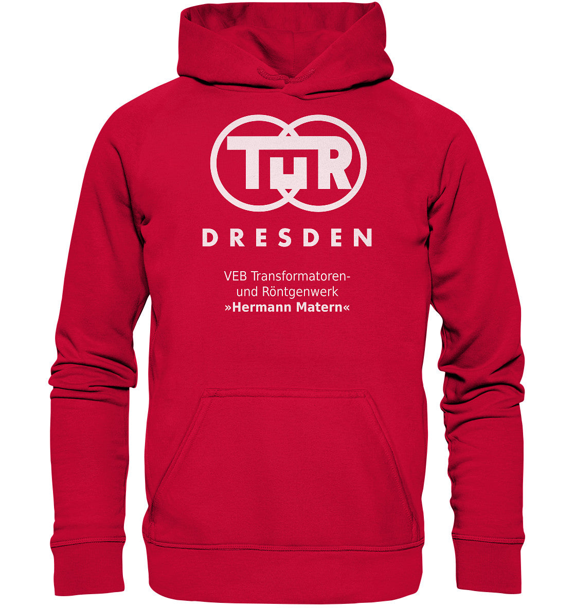 DDR Ostalgie Kapuze / Hoodie Unisex • TUR - VEB TRANSFORMATOREN- UND RÖNTGENWERK DRESDEN