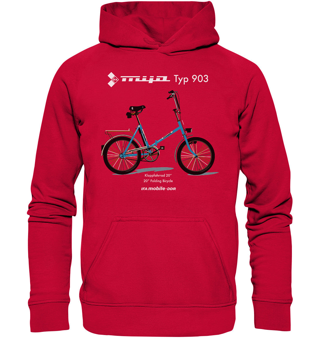DDR Ostalgie Kapuze / Hoodie Unisex • MIFA KLAPPRAD TYP 903 - ORIGINAL WERBUNG