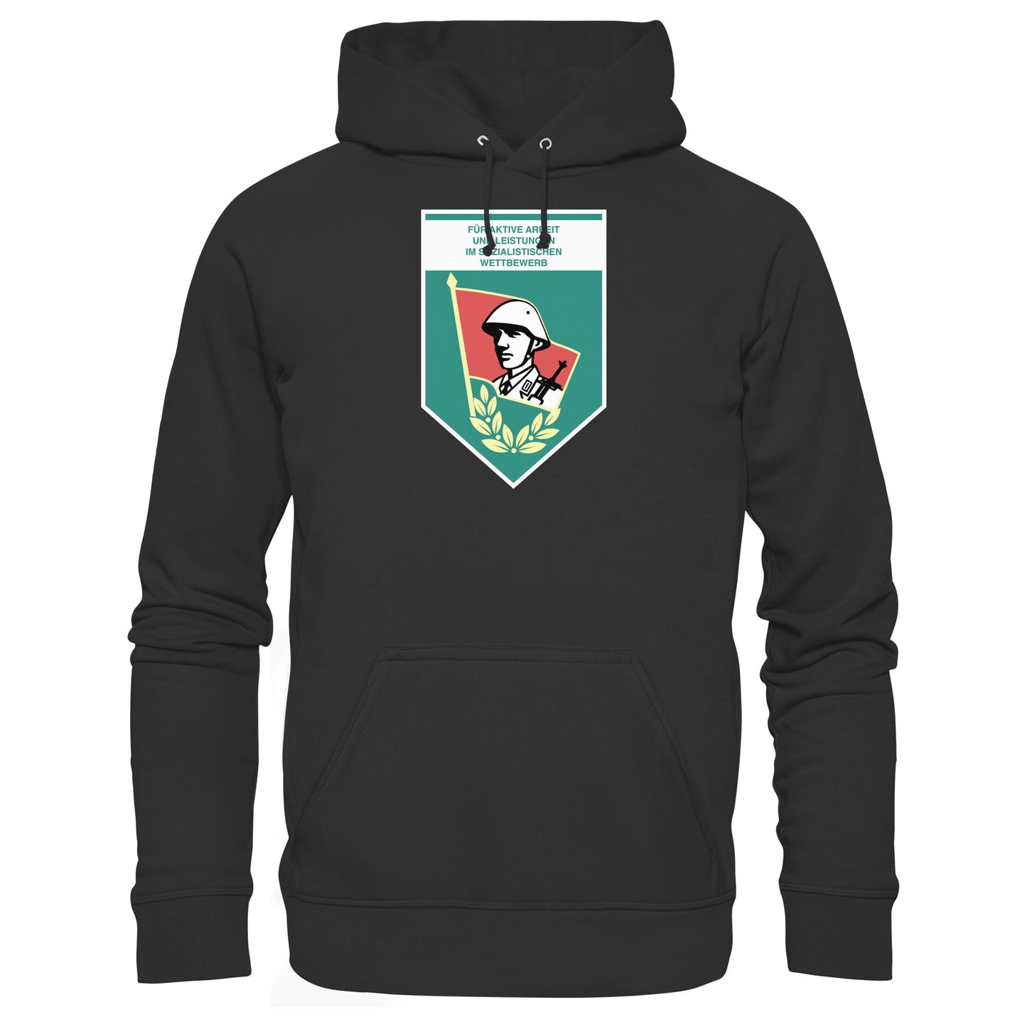 DDR Ostalgie Kapuze / Hoodie Unisex • FÜR AKTIVE LEISTUNG UND ARBEIT (ORIGINAL WIMPEL)