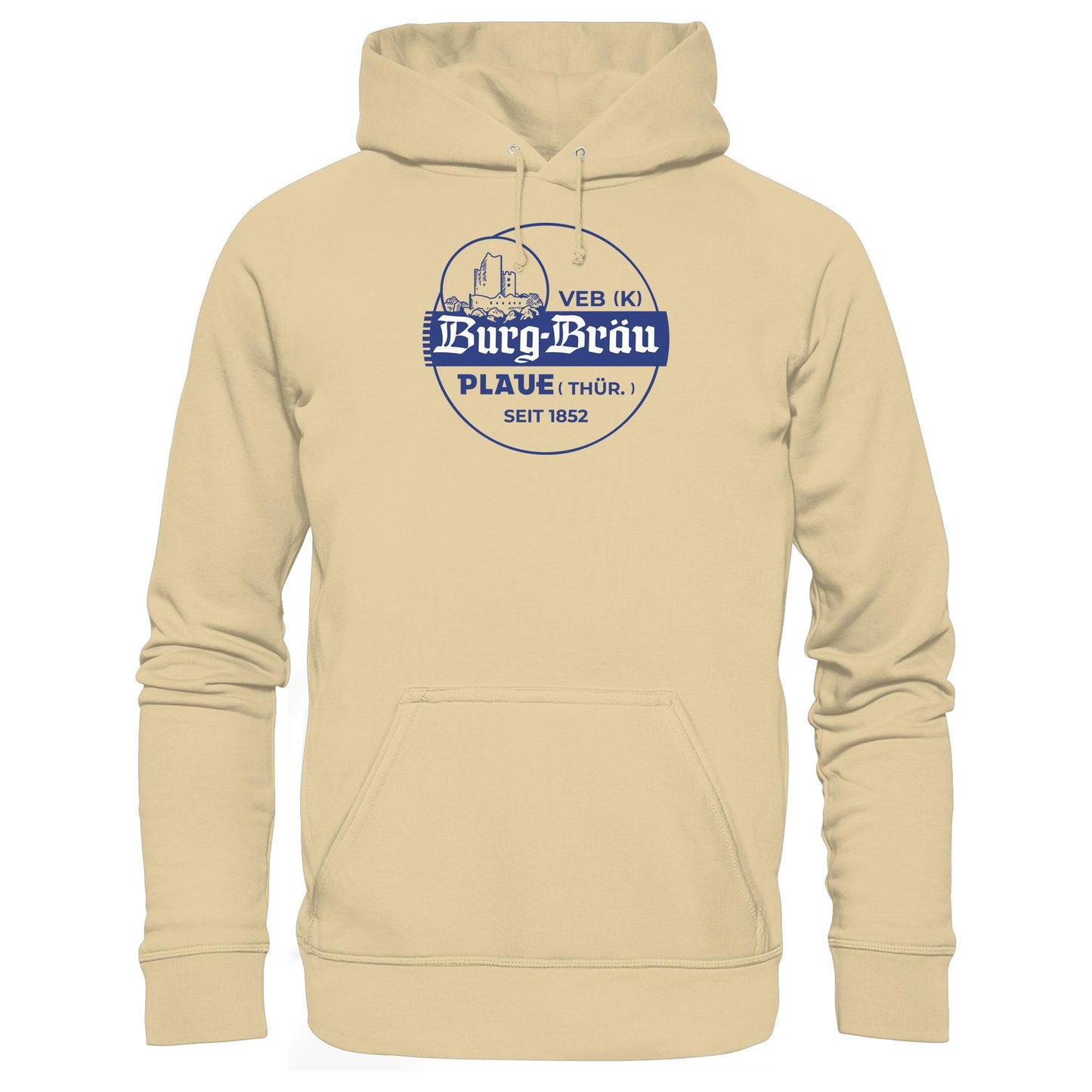 DDR Ostalgie Kapuze / Hoodie Unisex • VEB BURG-BRÄU PLAUE BIERE