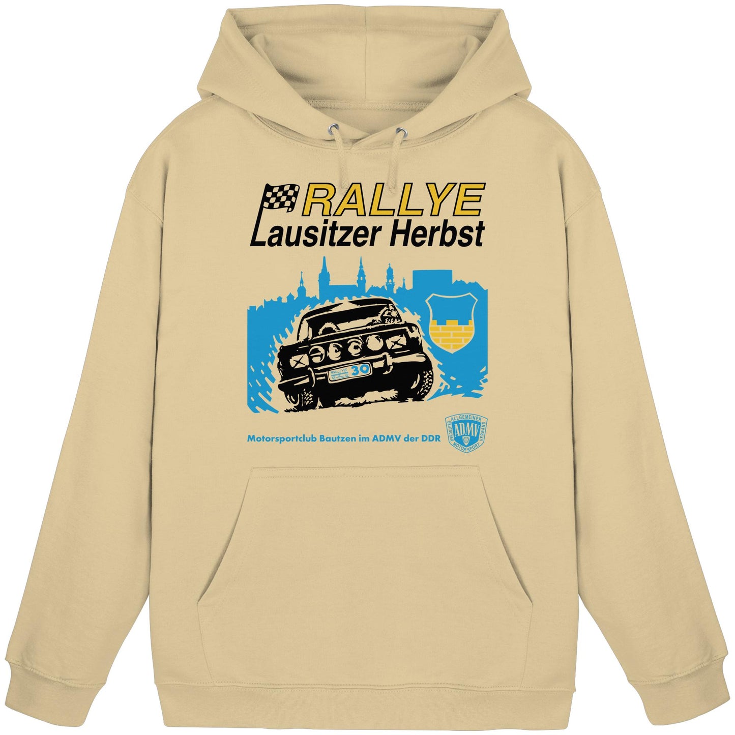 DDR Ostalgie Kapuze / Hoodie Unisex • RALLYE LAUSITZER HERBST, MOTORSPORTCLUB BAUTZEN