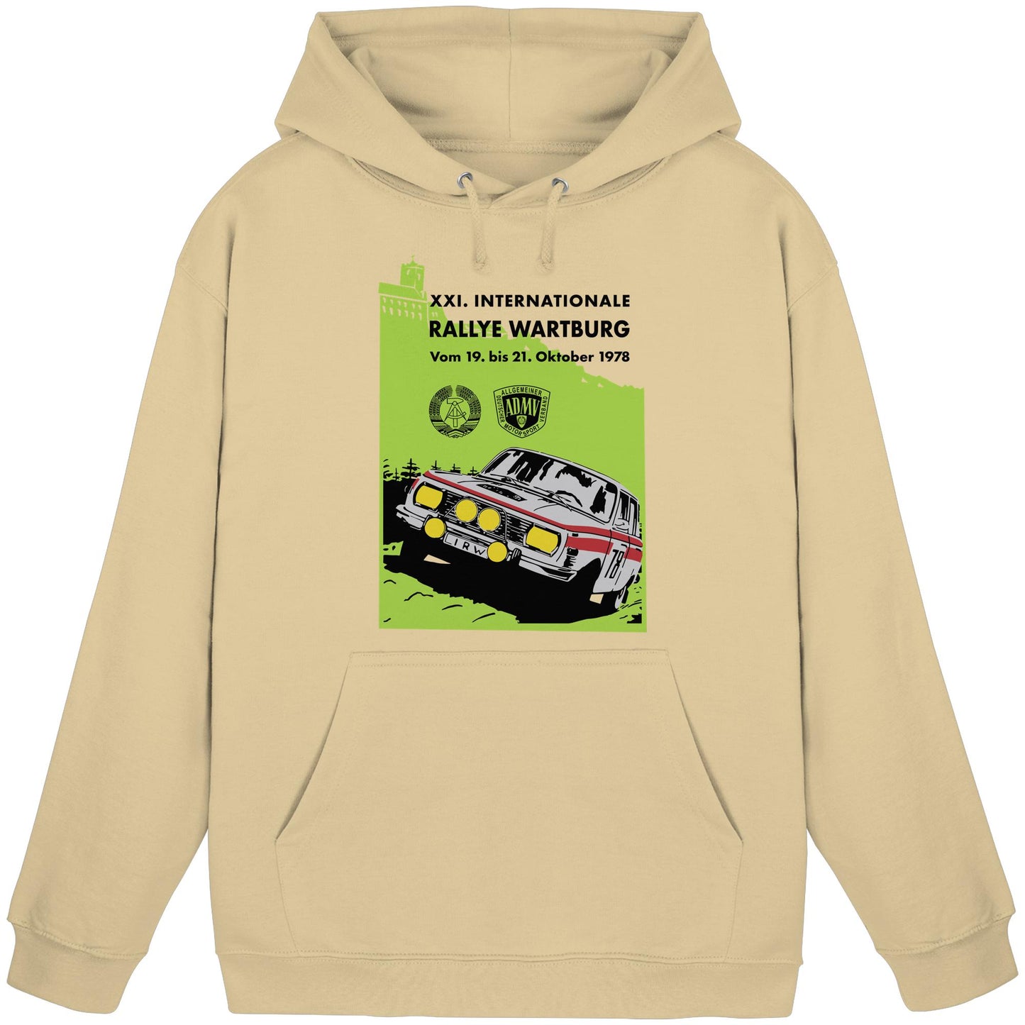 DDR Ostalgie Kapuze / Hoodie Unisex • INTERNATIONALE RALLYE WARTBURG - 1978