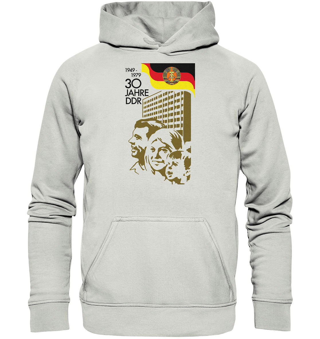 DDR Ostalgie Kapuze / Hoodie Unisex • 30 JAHRE DDR - BRIEFMARKE