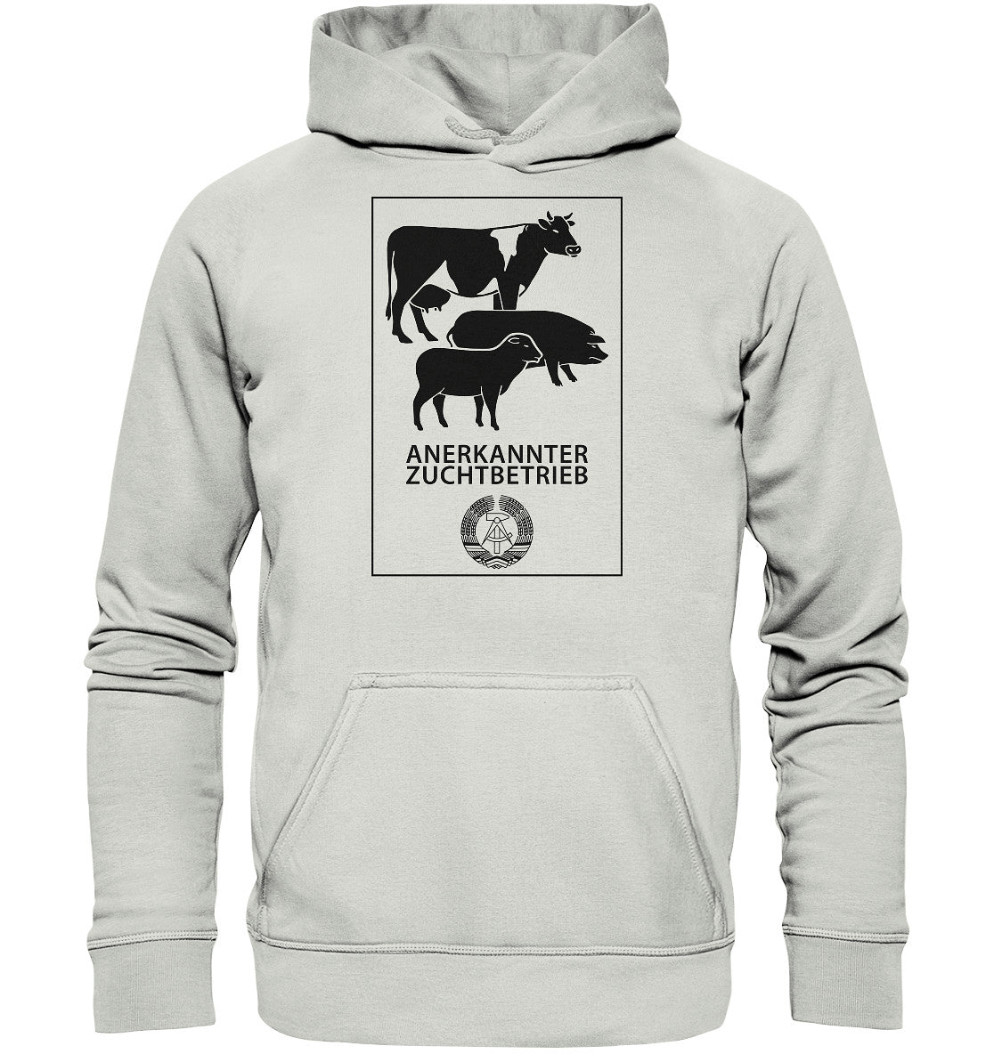 DDR Ostalgie Kapuze / Hoodie Unisex • ANERKANNTER ZUCHTBETRIEB (ORIGINALSCHILD)
