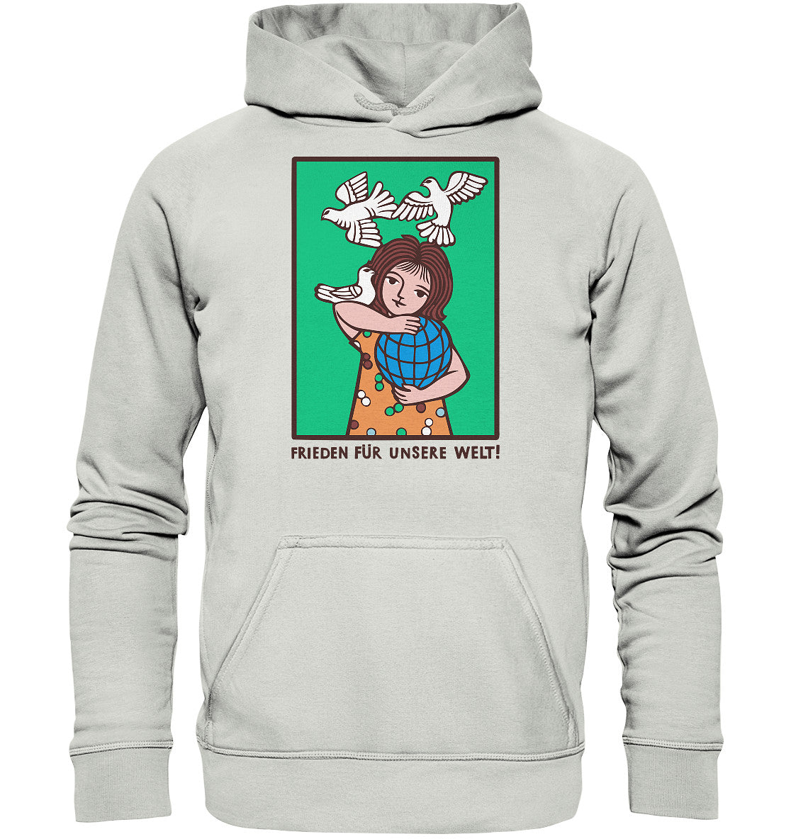 DDR Ostalgie Kapuze / Hoodie Unisex • FRIEDEN FÜR UNSERE WELT! (DDR-ORIGINAL-PLAKAT)