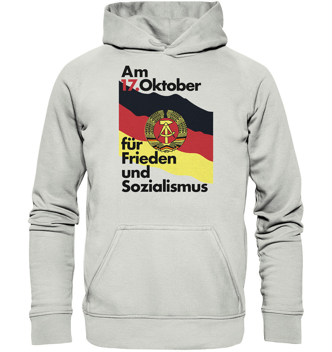 DDR Ostalgie Kapuze / Hoodie Unisex • FÜR FRIEDEN UND SOZIALISMUS (ORIGINAL DDR-PLAKAT)