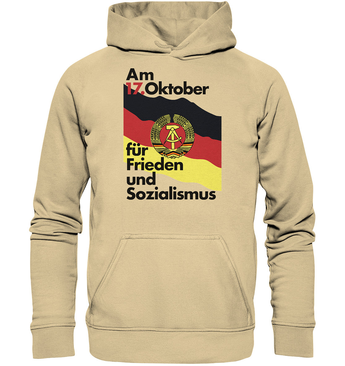 DDR Ostalgie Kapuze / Hoodie Unisex • FÜR FRIEDEN UND SOZIALISMUS (ORIGINAL DDR-PLAKAT)