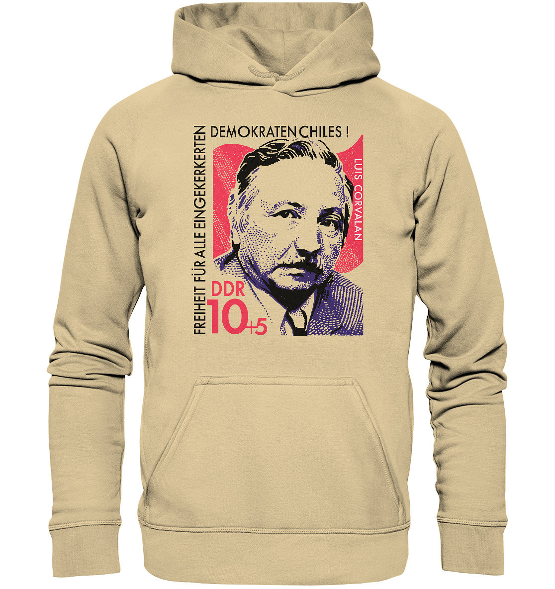 DDR Ostalgie Kapuze / Hoodie Unisex • DDR BRIEFMARKE - FREIHEIT FÜR LUIS CORVALAN