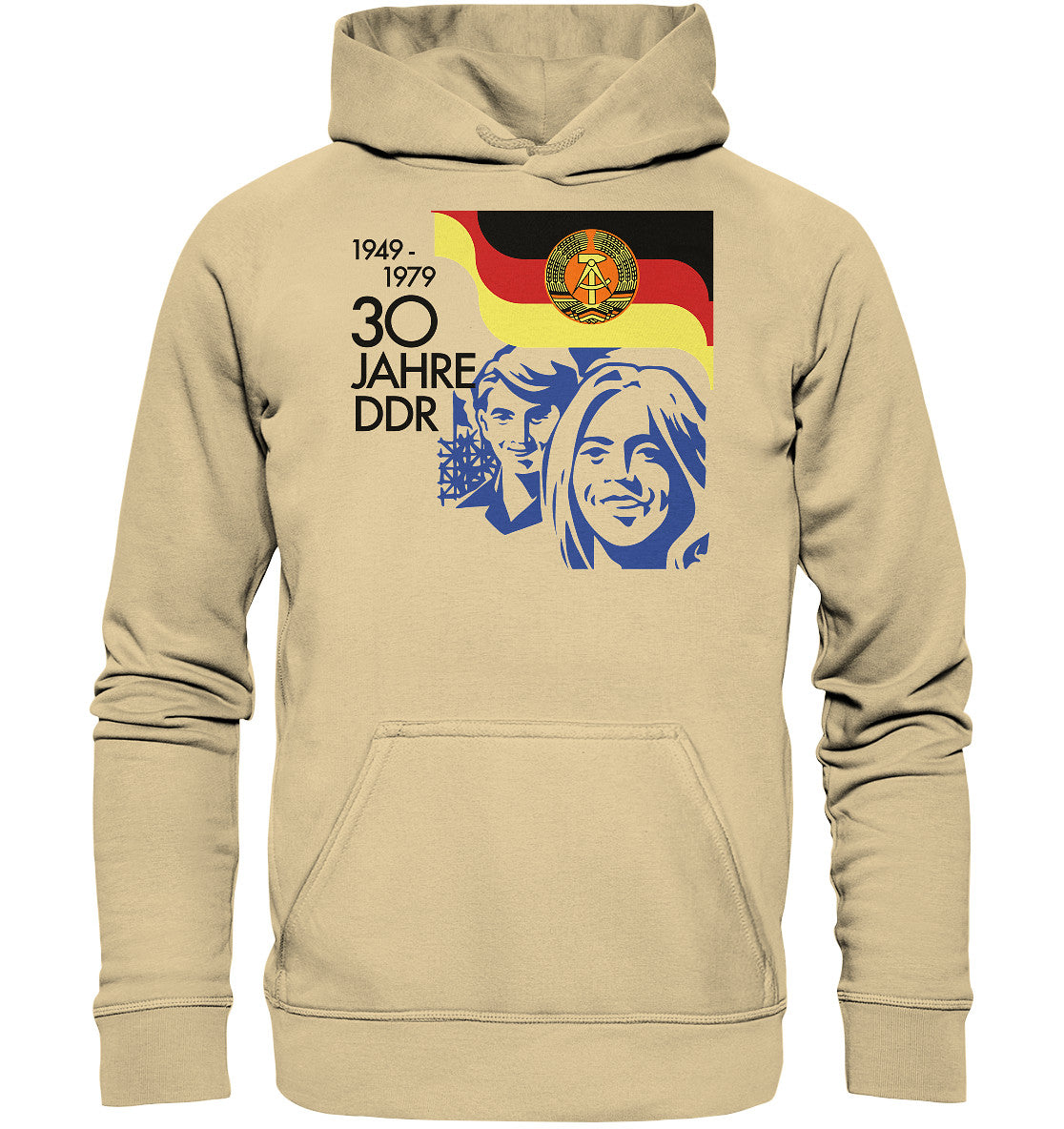 DDR Ostalgie Kapuze / Hoodie Unisex • 30 JAHRE DDR - BRIEFMARKE