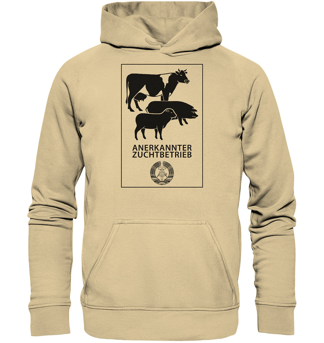 DDR Ostalgie Kapuze / Hoodie Unisex • ANERKANNTER ZUCHTBETRIEB (ORIGINALSCHILD)