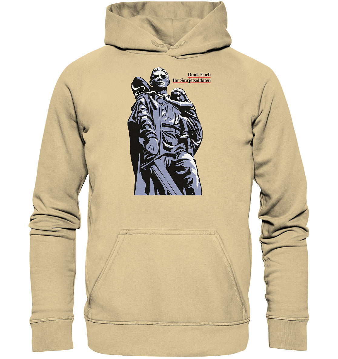 DDR Ostalgie Kapuze / Hoodie Unisex • DANK EUCH IHR SOWJETSOLDATEN (DDR ORIGINAL-PLAKAT)