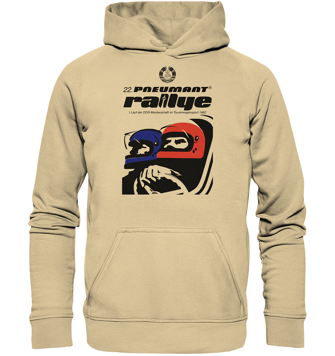 DDR Ostalgie Kapuze / Hoodie Unisex • 22. PNEUMANT RALLYE 1982 (ORIGINAL DDR-PLAKAT)