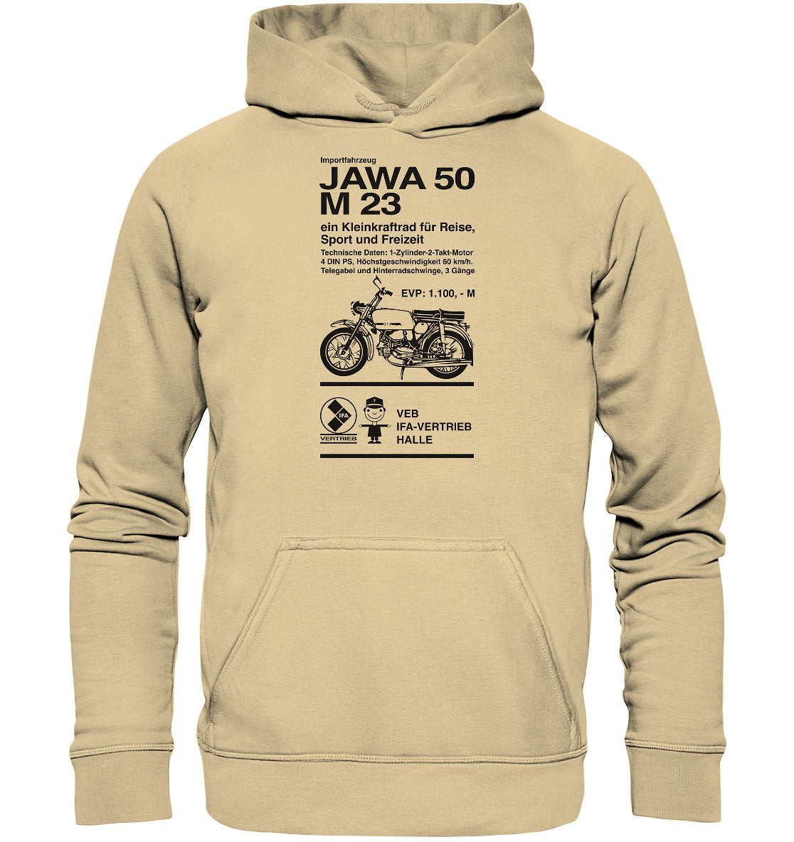 DDR Ostalgie Kapuze / Hoodie Unisex • JAWA 50 M23 - ORIGINALPLAKAT