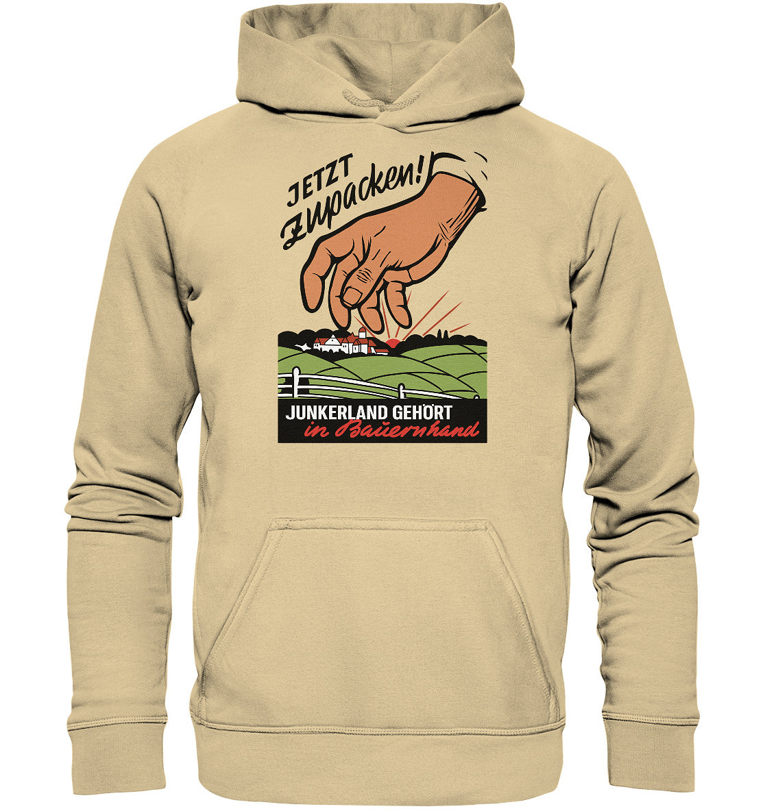 PREMIUM HOODIE UNISEX • JUNKERLAND GEHÖRT IN BAUERNHAND! - ORIGINALPLAKAT