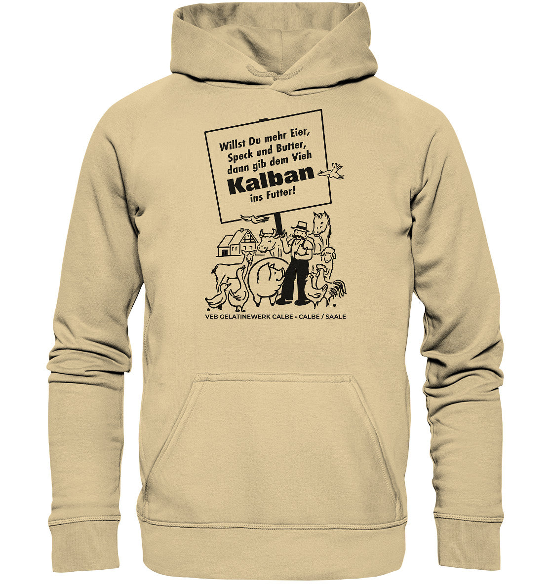DDR Ostalgie Kapuze / Hoodie Unisex • KALBAN, VEB GELATINEWERK CALBE - ORIGINALPLAKAT