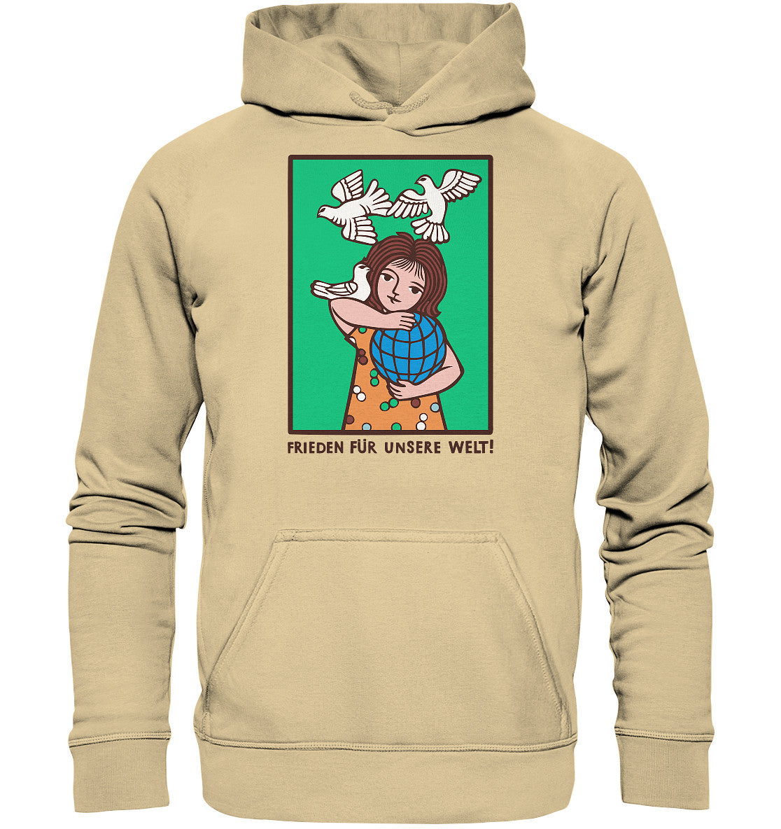 DDR Ostalgie Kapuze / Hoodie Unisex • FRIEDEN FÜR UNSERE WELT! (DDR-ORIGINAL-PLAKAT)